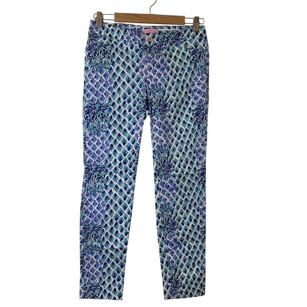 Lilly Pulitzer Womens Kelly Alotta Colada Pants 2 Cropped Ankle Beachy Preppy